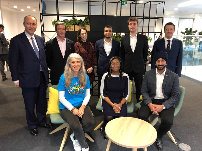 Wales Office Minister James Davies and Trade Secretary Kemi Badenoch having a group photo with the attending Welsh Export Champions.