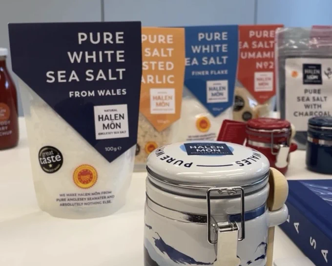 Close up of Halen Môn products