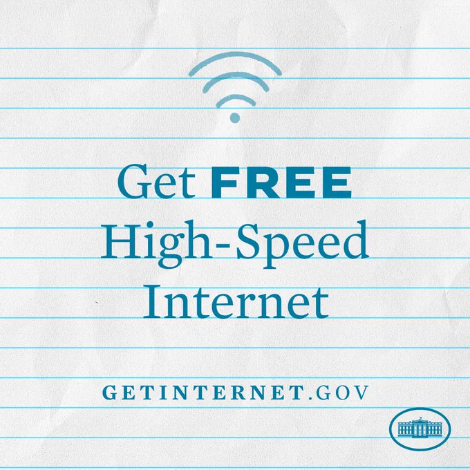 get FREE high-speed internet; getinternet.gov; white house logo