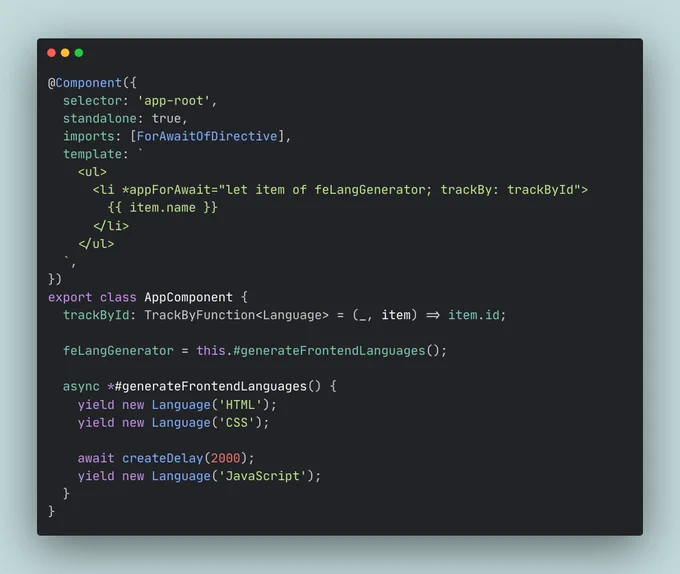 Code from https://stackblitz.com/edit/ng-for-await?file=src/app.ts