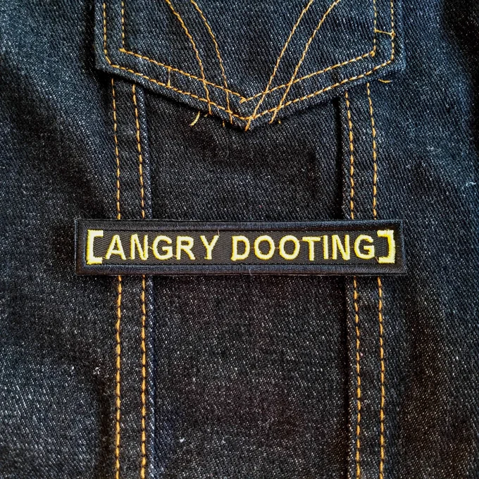 Angry Dooting subtitle meme embroidered patch.