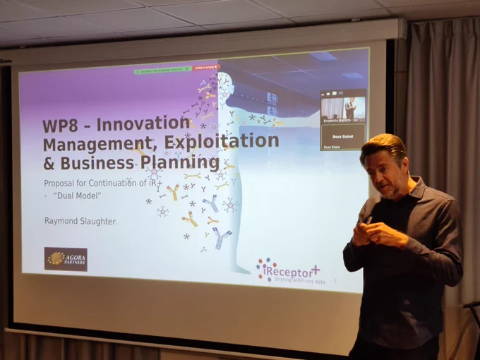 Raymond Slaughter from Agora partners presents at the partners meeting in Paris