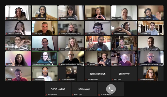 GT team mates from around the world on a Zoom call