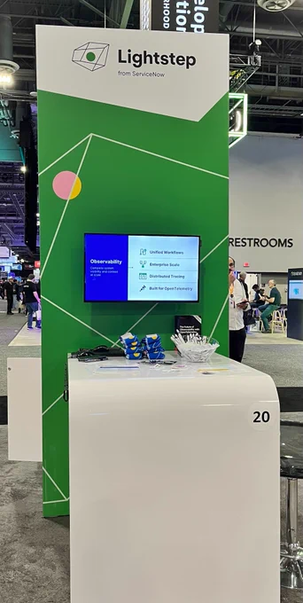 The Lightstep booth at AWS re:Invent.