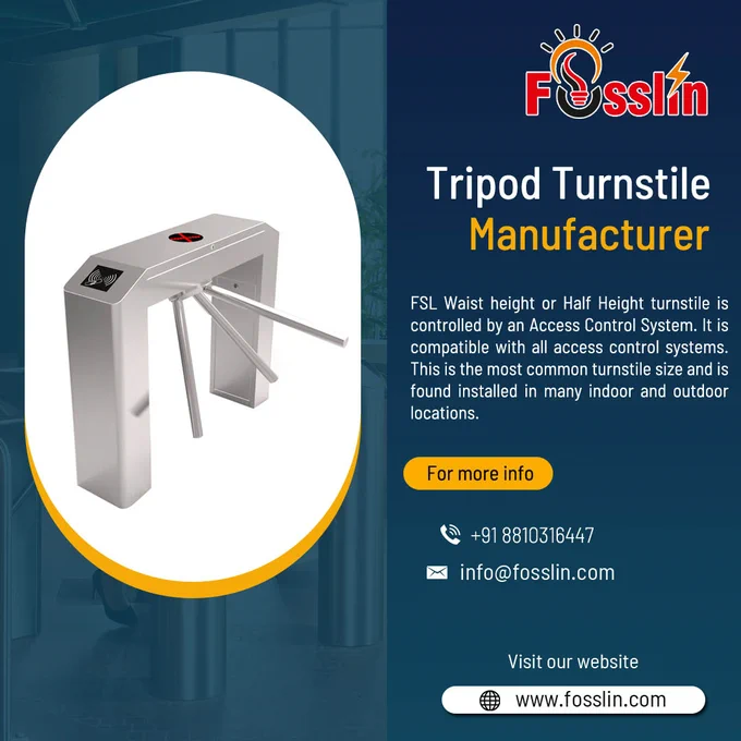 FSL Waist height or Half Height turnstile is controlled by an Access Control System. It is compatible with all access control systems. This is the most common turnstile size and is found installed in many indoor and outdoor locations.