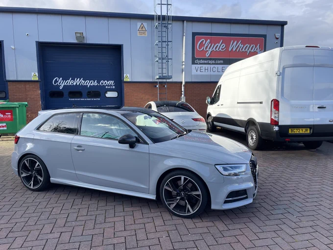 Audi S3 Nardo Grey Wrap by Clyde Wraps Glasgow