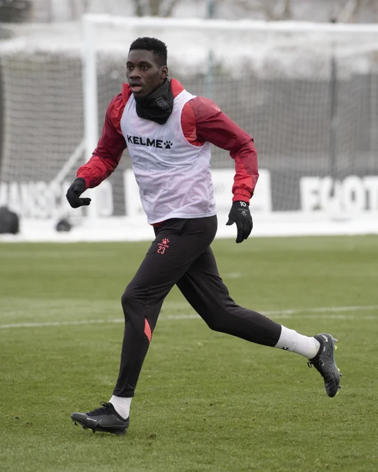 Ismaila Sarr during Watford FC training today.