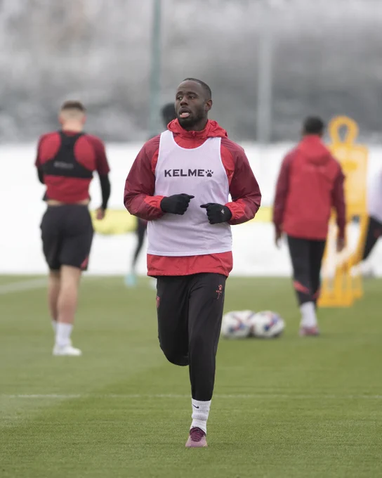 Keinan Davis during Watford FC training today.