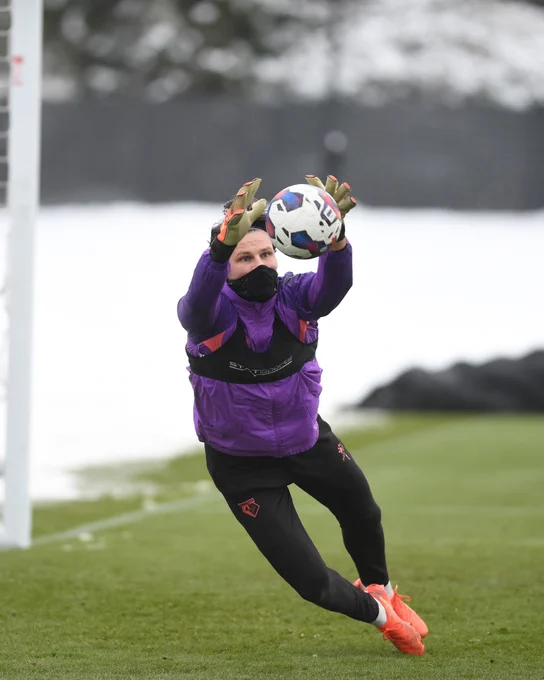 Daniel Bachmann during Watford FC training today.