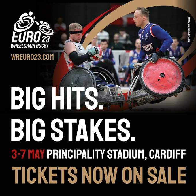 Graphic reading: Big hits, big stakes. 3-7 May. Principality Stadium, Cardiff. Tickets now on sale.