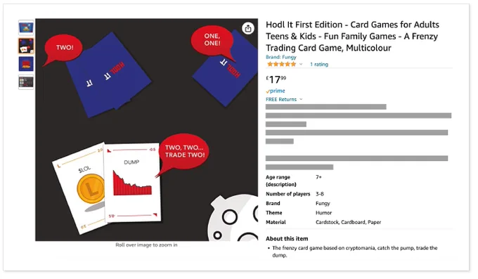 screenshot of amazon listing