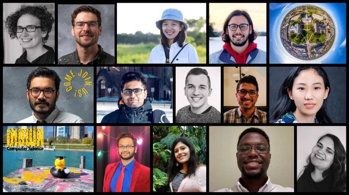 Collage of a few of a dozen of our current University of Iowa Computer Science MCS (inc. undergrad to grad) and PhD students