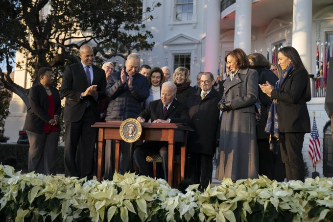President Biden signs the Respect for Marriage Act. 