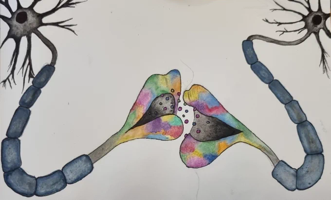 Image of Nicole Hindley's drawn artwork 'The Perfect Kiss'. 