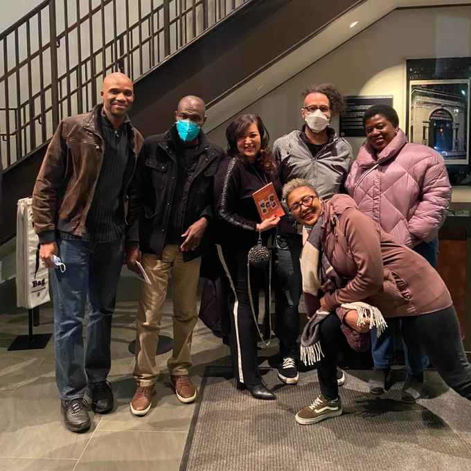L to R: MLK Scholars Daniel Auguste, Javit Drake, Eunice Ferreira, Brian Nord, Professor Sandy Alexandre, and Professor Lisa L. Biggs. 
