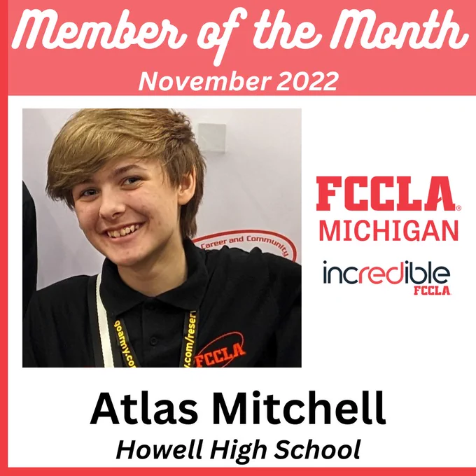Atlas Mitchell, a high school student from Howell High School, is pictured