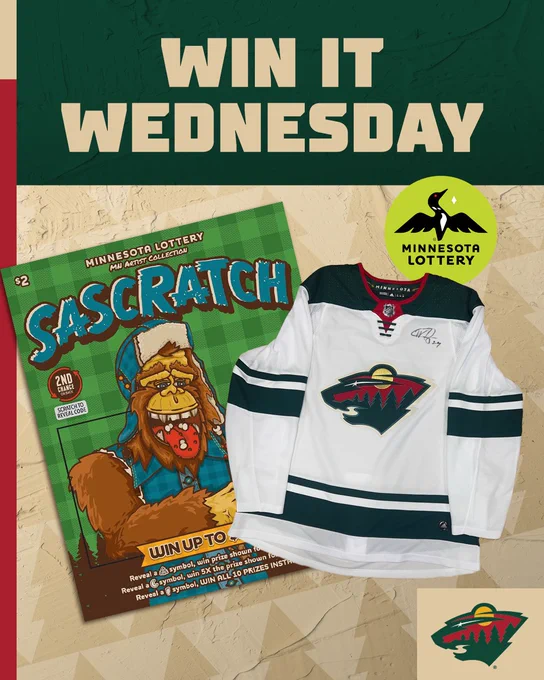 Matt Dumba signed white wild jersey and scratch tickets 