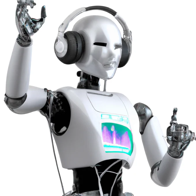 AI Music Robot with Headphones 