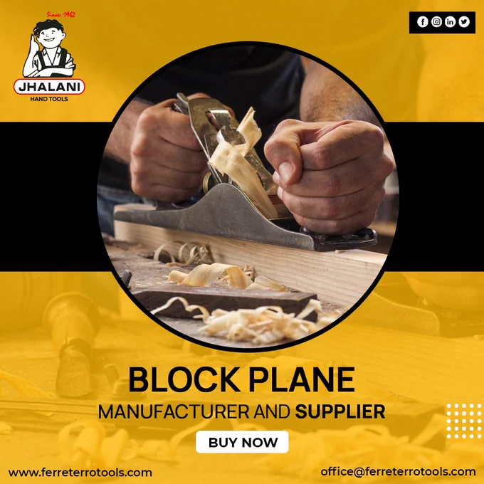 Perfect woodwork needs a perfect hand-adjusted block plane.                                                                                          Use it to shave off the extra wood for a levelled surface or grain the wood surface and see the perfect component fit. 

Jhalani hand tools are the leading block plane manufacturer and supplier across the globe.