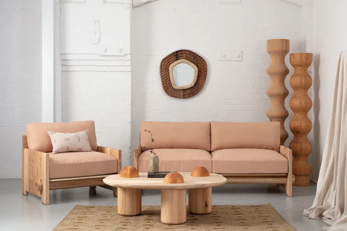 Image of furniture design by Jan Hendzel Studio for Town Hall Hotel in Bethnal Green, London. Launched in September 2022 for London Design Festival. 
