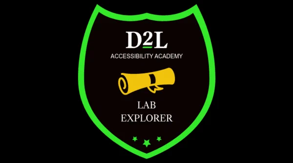 Lab Explorer Accessibility Academy badge.