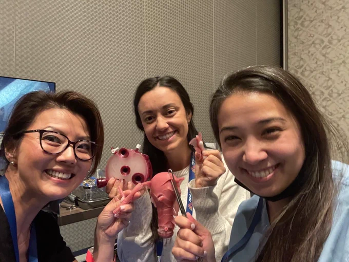 We’re all smiles at FMIGS boot camp after successful vaginal morcellation with our fab VNOTES mentor, Dr. Kim-Ashchi! 