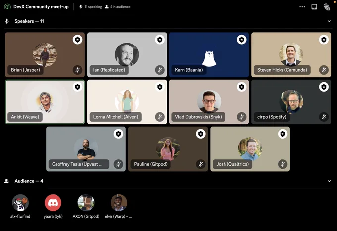 Screenshot of DevX community call
