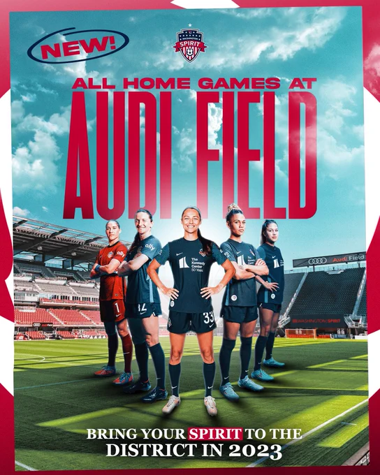 The Washington Spirit will begin playing all home games at Audi Field in 2023!
