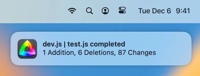 Notification for a completed Kaleidoscope comparison.