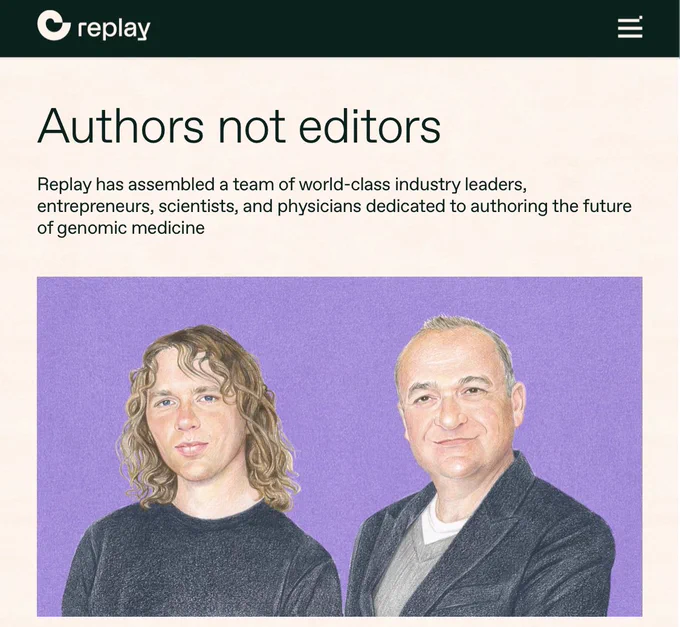 replay.bio's website identifies its team as authors, not editors.