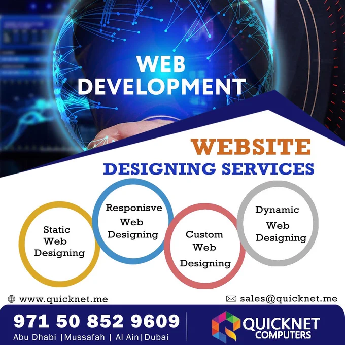 Let’s get started with your website design. Let’s make it happen.
Creating a website can be difficult. We know how to make it easy!
Call now!!
Abu Dhabi | Mussafah | Al Ain | Dubai
Contact :  971 50 852 9609
Website : www.quicknet.me
.
.
.
#webdesign #staticwebdesign #responsivewebdesigning #customwebdesign #dynamicwebdesigning
#quicknet #quicknetcomputers #websitedesignservices #abudhabi #design #designing #designingservices #website #webdevelopment #designers