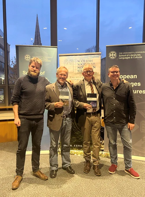 Chris, Arne, Bjarne and Ian at the surprise book launch in 50 George Square. 