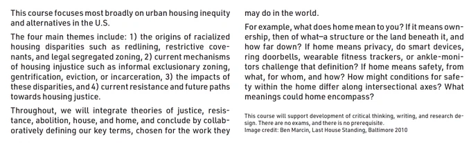 Course description.