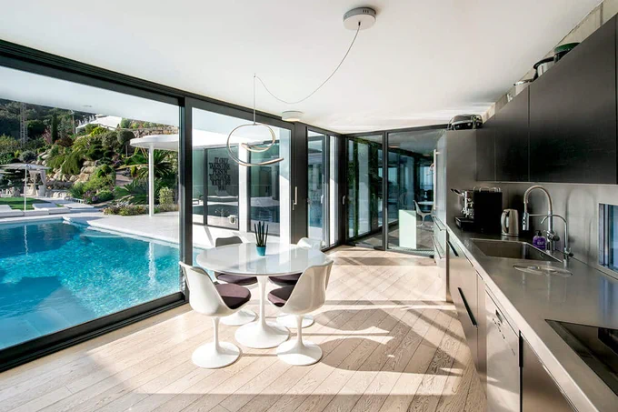 Barcelona Villa Rental - Kitchen and Pool