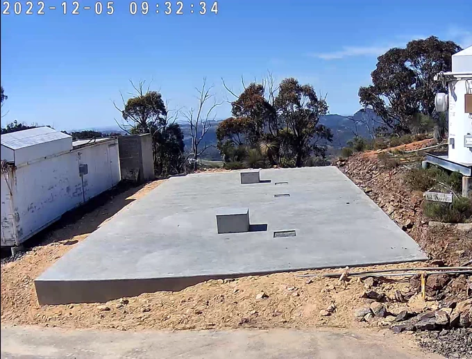 Concrete platform for the future GOTO-South telescope at Siding Spring Observatory, NSW