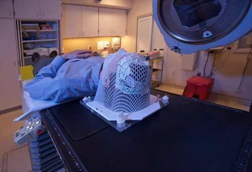 Patient on a linear accelerator