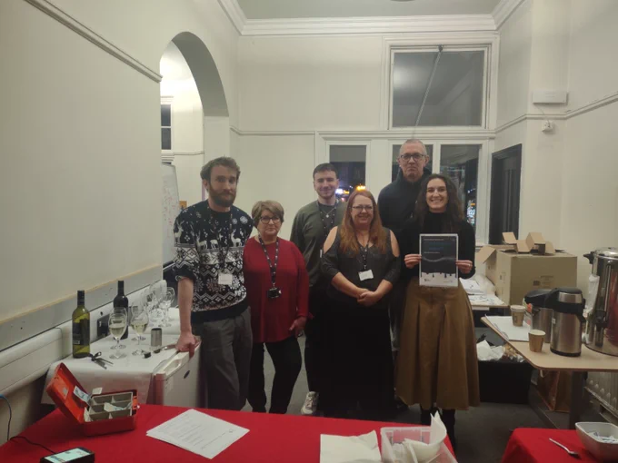 Photo of library staff members for Eccles Christmas Concert