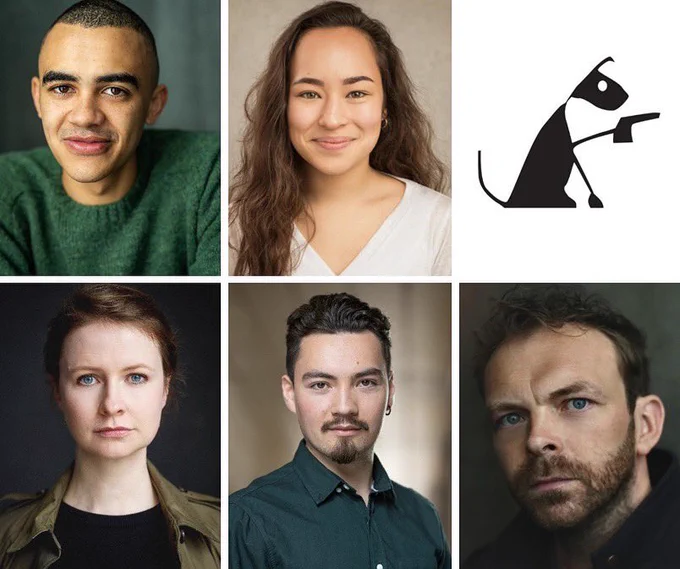 Casting announcement for Macbeth, five actors headshots and the ITD logo