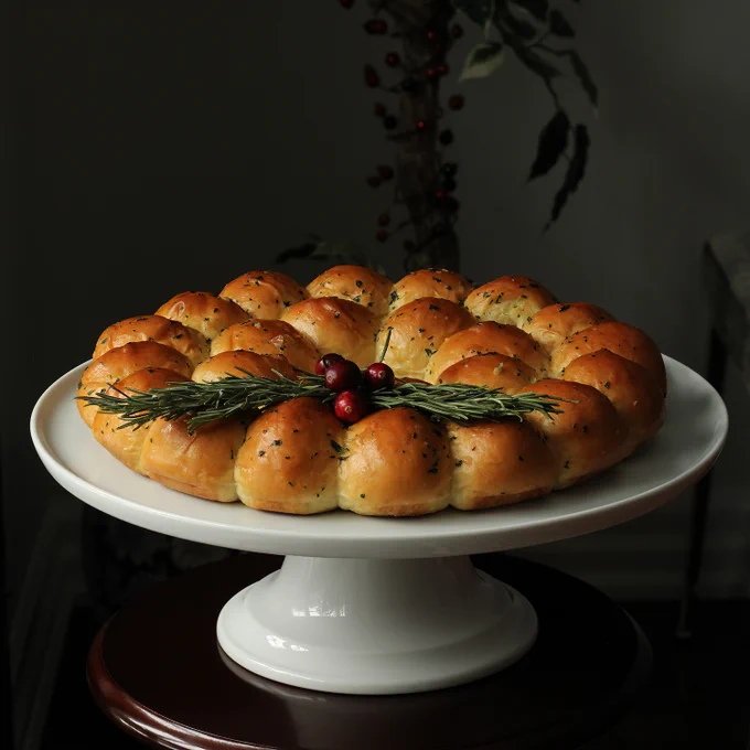 #Christmas2022 #christmasgiftideas #dinnerrolls #garlic #parsley #garlicbread #brioche #oakvillebakery #smallbusiness #breadwreath #holidaywreath
