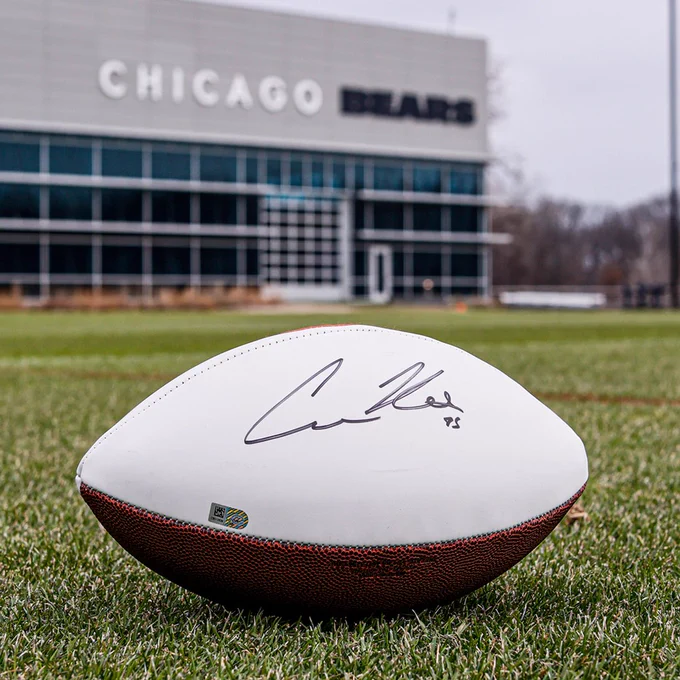 Cole Kmet signed football