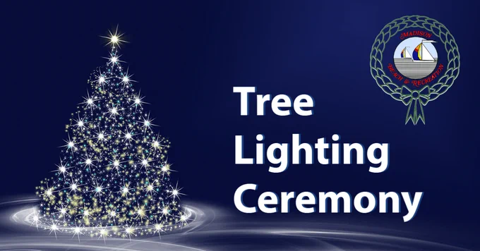 Tree lighting ceremony, Madison Beach and Recreation Department
