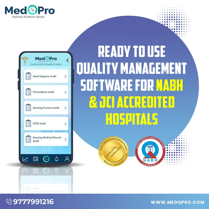 MedQPro, Ready to use Quality Management Software for NABH and JCI accredited hospitals. Digitising healthcare Quality. To know more visit us www.medqpro.com

#hospitals #quality #software #healthcare #management #jci #nabh #accreditation #jointcommission #qms #eqms #hospitalsoftware #hospitalmanagement #healthcaretechnology #healthcarequality #managementconsulting #healthcare #qualityimprovement #qualitymanagementsystem #qualitycare #patientsafety #qualitymanagementsoftware #qmssoftware