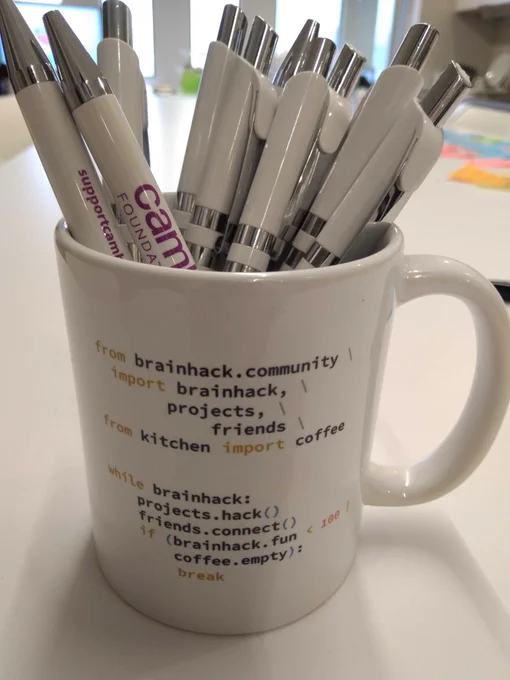 A mug with pens