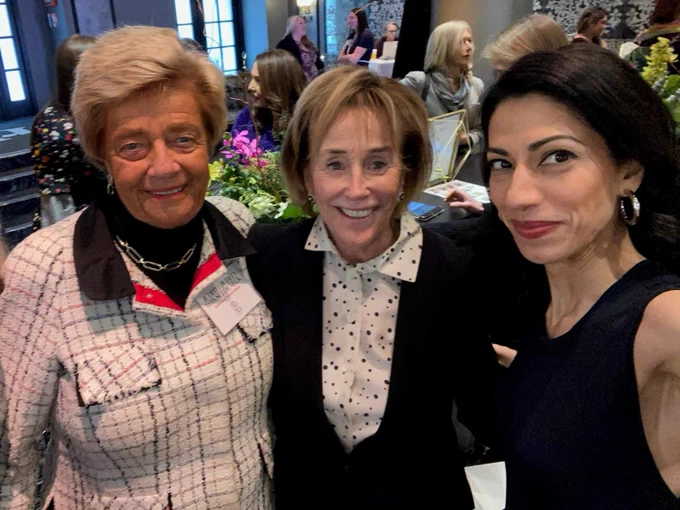 From left, Judith M. von Seldeneck, chair and founder of Diversified Search Group; Valerie Biden Owens, chair at the Biden Institute at the University of Delaware; and Huma Abedin, vice chair of the Know Your Value and Forbes 30/50 Summit.
