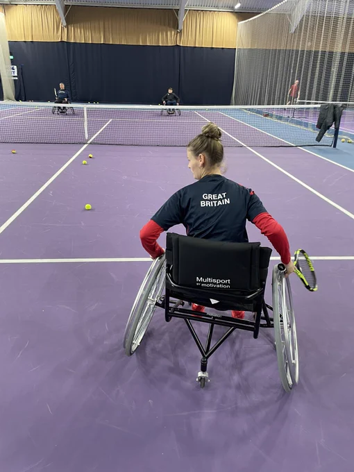 Lily Mills trying wheelchair tennis