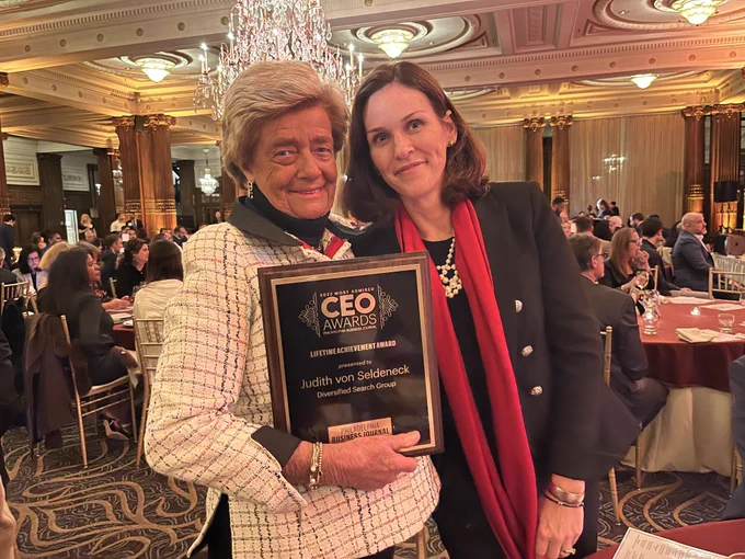 Judith M. von Seldeneck, left, founder and chair, and Aileen Alexander, president and CEO, both of Diversified Search Group.