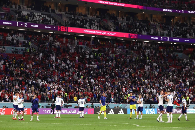 The Three Lions react to the FIFA World Cup quarter-final defeat to France.