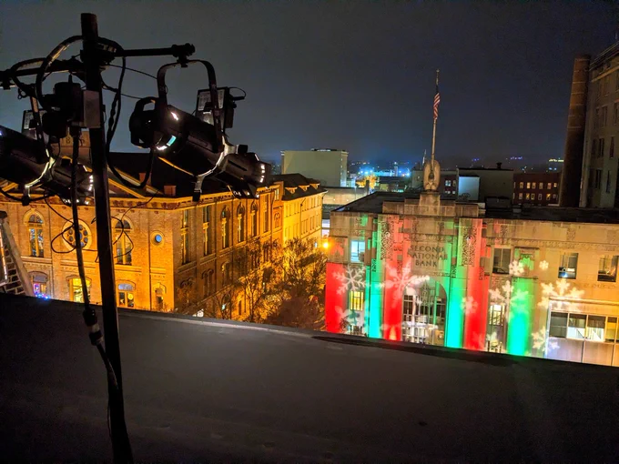 Projectors on the roof
