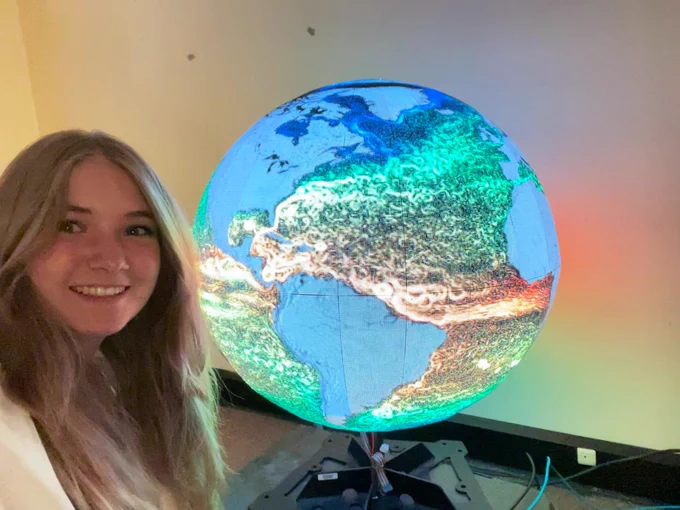 Newest member Jess with the power of the world in her hands