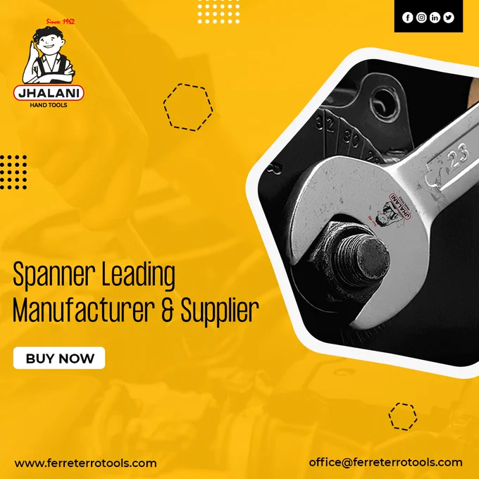 Spanners are highly recommended hand tools used for fastening and loosening bolts, heads or nuts of variable sizes. 

Jhalani tools are one of the leading manufacturers and suppliers of every kind of spanner. These are drop-forged for enhanced durability and strength.  